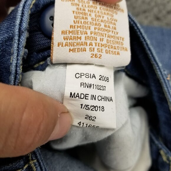 Vigold Jeans Girls 16 1/2 Plus Blue Straight Floral Embroidered Denim *Read* - Picture 15 of 15